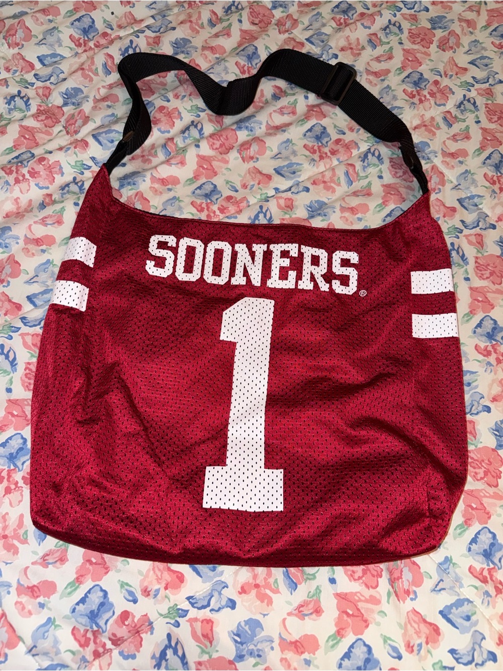 Sooners Maroon Mesh Jersey Tote Bag